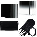 XCSOURCE 角形フィルターセット 8枚 ND2 ND4 ND8 ND16 GND2 GND4 GN8 GND16 9枚金属アダプターリング 1枚ホルダー ...