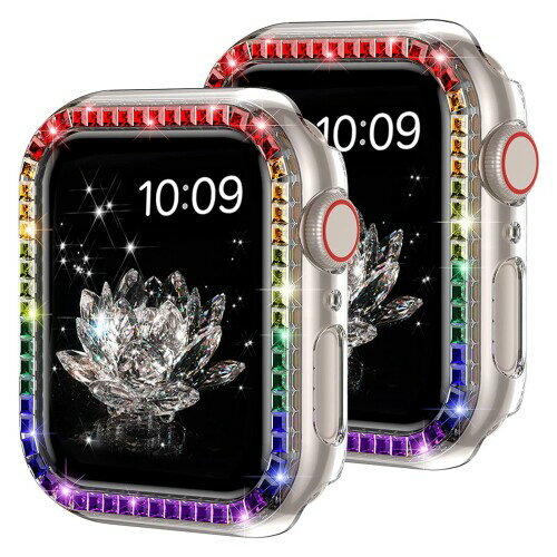 (2個入り)NINKIコンパチブル Apple Watch 保護ケース 40mm Apple Watch Series SE（2023） 4 5 6 se se2 ケース iWatch 40mm PC材質 マルチダイヤモンド ピカピカ 光沢 頑丈 衝撃保護 装着簡単 アップルウォッチ