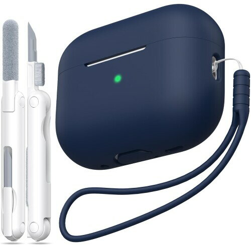 AirPods Pro 第2世代ケースカバー、ミリタリーグレードの落下防止ソフトシリコン製衝撃吸収AirPods Proケーススキンタッチ、キーチェーンとクリーニングキット付き、フロントLEDが見える、 AirPods Pro 第2世代ケースカバー、ミリタリーグレードの落下防止ソフトシリコン製衝撃吸収AirPods Proケーススキンタッチ、キーチェーンとクリーニングキット付き、フロントLEDが見える、