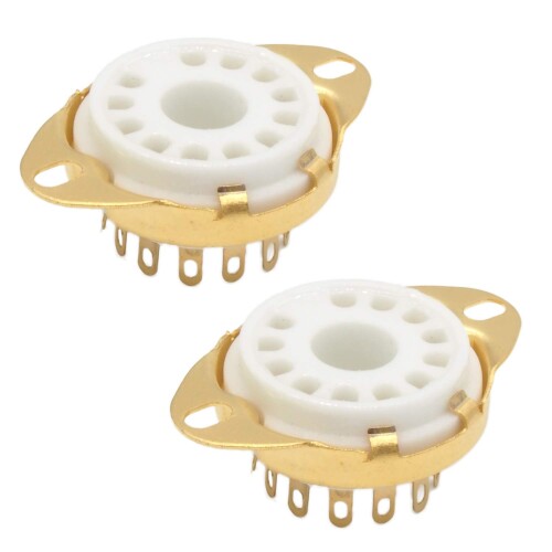 オーディオファン 真空管用 セラミックソケット 金メッキ GZC12-F-B-G 2点セット