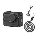 Insta360 GO 3S 対応 シリコンカバー 保護ケース セット GO 3S アクセサリー/シリコンケース/紛失防止ストラップ/ネックストラップ/レンズキャップ (Black)