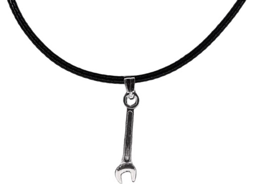 工具 コンビネーションレンチ スパナ レンチ ネックレス 黒 (44cm)