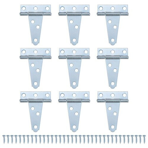 M METERXITY 6個入りのアイアンTストラップシェッドドアヒンジ 2 "の納屋のドアゲートヒンジ 木製フェンス/ヤード/納屋のためのヒンジ付きワイヤードハードウェア(ホワイト)
