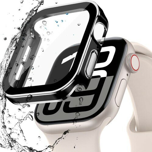 BOOLINN 可兼容 アップルウォッチ カバー Series 11/10/9/8/SE3/SE2/SE/7/6/5/4 対応 Apple watch 10 ケース 42mm 防水 一体型 新デザイン 3D直角エッジ 超薄型 PC+ガラス素材 高透過率 キズ防止 全面保護 apple