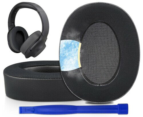 SOULWIT 冷却ジェル イヤーパッド Sony MDR-100ABN (h.Ear on Wireless)/Sony WH-H900N (h.Ear on 2 Wireless) 用 ヘッドホンパッド ヘッドホンカバー 交換パッド 高密度フォーム イヤークッション 冷感 ブラッ