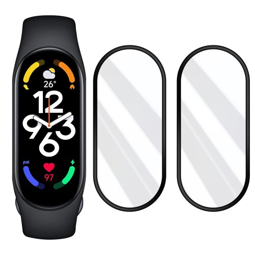 対応 Xiaomi Smart Band 8/Band 7 フィルム シャオミ スマートバンド8/7 保護フィルム Kluso PET複合材 炭素繊維 3D曲面カバー 高透過率 高感度タッチ 指紋防止 衝撃吸収 自動吸着 気泡防止 Xiaomi Mi ba