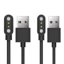 Lamshaw for AMAZTIM C20 スマートウォッチ ケーブル, USB 磁気充電ケーブル 磁気吸着 1メートル 対応 Kospet Tank M1 Pro/Tank T1 Pro/C20 Watch/C16 Watch/PYRODUM GT600スマートウォッチ (ブラック*2)(2)