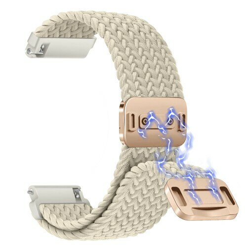 (LanQii) バンド 22mm 対応 20mm 対応 バンド 交換ベルト ナイロン バンド 編み込み 磁気吸着取り付け スポーツ用 弾力性 長さ無段階調整 柔軟 防汗 通気 夏向け 男女兼用 簡単取り付け コンパ