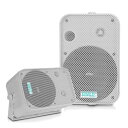 6.5インチ 最大出力500W 定格出力250W 4オーム 30Hz-22kHz 防錆性メッシュグリル&角度調整可能なブラケット付き 1年間のメーカー保証付き (ホワイト)