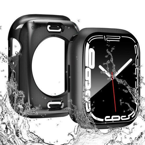 (ILYAML) for Apple Watch ケース 360度全面防水 バンド 水泳・スポーツ専用 ガラスフィルム 一体型 ap..