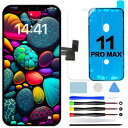 Goldwangwang コンパチブル iPhone 11 Pro Max LCD交換用液晶パネル 6.5"インチデジタイザーフレームアセンブリセット、修理ツールと強化ガラス保護フィルム、防水シール付き A2161 / A2220 / A2218用3D