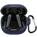 TOORQR For Anker Soundcore Liberty 4 NC ケース カバー Anker Soundcore Liberty 4 NCシリコン素材 ケース 保護カバー 防水 防塵 落下防止 キズ防止 全面保護 軽量 カラビナ付き(ブルー)(2)