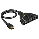 Glvaner HDMI切替機 HDMI分配器 セレクター 3回路 3入力1出力 4K/1080p対応 3D対応 操作簡単 電源不要 コンパクト 変換スプリッター 切り替え器 光デジタル/ディスプレイ/モニター/液晶テレビ/レ