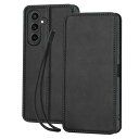 Galaxy A55 5Gケース 手帳型 wangChuan サムスン ギャラクシー A55 5G SC-53E SCG27 手帳型ケース レザーケースカード収納 内蔵マグネット式(携帯ストラップ付き、ハイドロゲルフィルム付き) ブラ