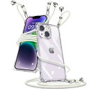 iPhone 14 ケース クリア ショルダー アイフォン14 スマホケース iPhone14 カバー 肩掛け 斜めかけ 縄掛けケース 透明 薄型 軽量 TPU 携帯ケース 紐付き 斜めがけ 織りストラップ付き 長さ調整(2)