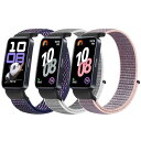 (Acortjl) 交換用時計バンドHuawei Band 10/Huawei Band 9/Huawei Band 8 ストラップ 用 スポーツナイロン スポーツループ ベルクロ 調節可能 通気性 快適なストラップ 交換用リストバンド ストラップ H