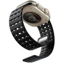 (Bandletic) アップルウォッチ用の バンド シリコン マグネット - 夏 蒸れない スポーツバンド 42mm 44mm 45mm 46mm 49mm 通気性 防汗 軽量 2色デザイン 交換バンド Series Ultra2/Ultra/SE2/SE/10/9/8/6/5/4/3/2/1(2)