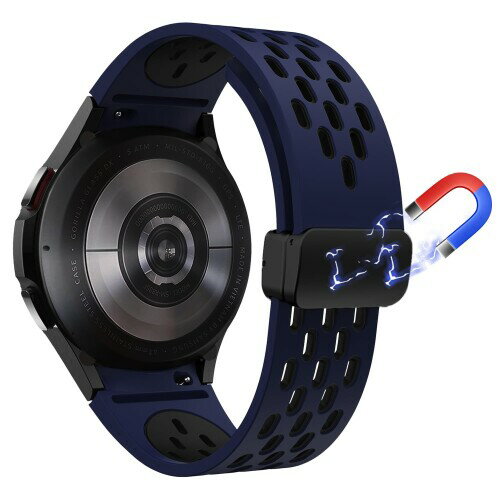 (LanQii) バンド 用の Samsung Galaxy Galaxy Watch 7/ 6 / 5 / 4 (40/44mm) /Watch FE 40mm /Samsung Galaxy Watch 6 Classic (43/47mm)/Watch 5 Pro 45mm対応 シリコンバンド マグネット付き スポーツバンド 時計バンド 時計バ