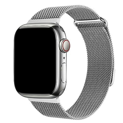 コンパチブル Apple Watch の腕時計バンド 38mm 40mm 41mm 42mm 44mm 45mm, 49mm 金属ステンレス磁気吸引バックルスマートハンドバンド。磁気クラスプの取り替えの iWatch Ultraの腕時計シリーズ SE 9 8 7