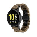 楽天まばし商店バンド 20mm Samsung Galaxy Watch/Gear S2 S3/ Active/Active 2に対応 天然木製ステンレススチールリンクブレスレットストラップ Samsung Galaxy Watch 40/42/44mm用 （ウォルナット+ブラック）