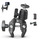 Ulanzi スーパークランプ 360°雲台 カメラマウント 1/4ネジ カメラホルダー Gopro用 緩み防止 蟹バサミクランプ モニターサポート/液晶モニター/アクションカメラ/一眼レフ/自転車・バイク
