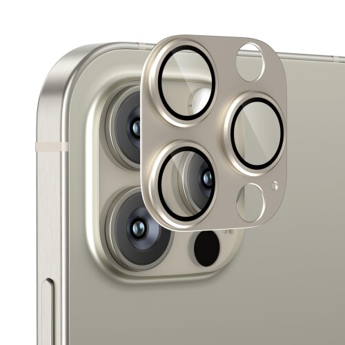 Podick レンズカバー iPhone 15Pro/15 Pro Max 用 カメラフィルム アルミ合金製 9H強化ガラス 傷防止 レンズ保護 耐衝撃 アイフォン15プロ/15プロマックス 用 カメラ保護 高透過率 黒縁取り 露出オ