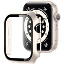 UIUIKA Apple Watch カバー Series SE2/SE/6/5/4 44mm 対応 アップルウォッチ用 ケース 超薄型 PC+ガラス素材 一体型 Apple Watch ケース対応 全面保護 超薄型 装着簡単 耐衝撃 高透過率 指紋防止 傷防止((2)
