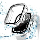ILYAML for Apple Watch ケース Apple Watch ケース 対応 IP68完全防水 バンド 水泳・スポーツ専用 防水ケース 3D直角エッジデザイン Apple Watch Series7/8/9 45mm対応 光沢のホワイト&シルバー(2)