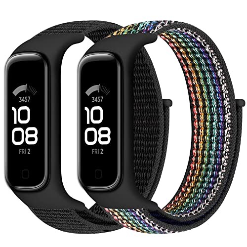 (Bcuckood) ナイロンバンド Samsung Galaxy Fit 2 リストバンド レディース メンズ 調節可能な交換用バ..