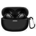 CABOBE 対応 Redmi Buds 5 Pro ケース シリコン素材 カラビナ付き 落下防止 耐衝撃 全面保護 保護カバー キズ防止 Redmi Buds 5 Pro対応(ブラック)(2)