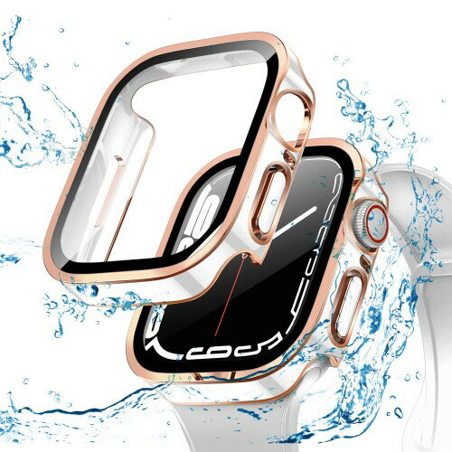 ELYBYYLE for Apple Watch ケース 40mm 44mm 防水ケース IP68完全防水 バンド 水泳・スポーツ専用 ガラスフィルム 一体型 apple watch 用 カバー アップルウォッチ ケース 全面保護 耐久性 傷防止 Apple Wa