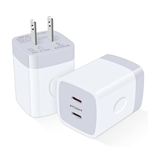 Hootek 充電器 Type-C 40W(USB PD 充電器 USB-C 2ポート)/PD3.0対応/2個セット/PSE認証 急速充電器 iPhone15 充電器 ACアダプター USB コンセント タイプC 充電器 スマホ 充電器 携帯充電器 iPhone 15シリーズ