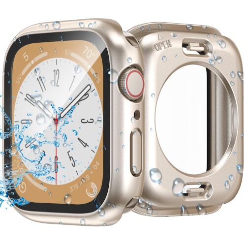 Zswhuinmhsy 防水カバー Apple Watch SE SE2 SE3/Series 4 5 6 対応 40mm アップルウォッチ用 ケース,内蔵強化ガラススクリーンプロテクター 2 in 1フルカバー保護 高透過率 装着簡単 脱落しやすい 耐衝