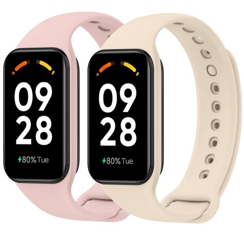 (YGTBSR) Redmi Smart Band 2 / Xiaomi Smart Band 8 Active 交換バンド シャオミ 替え バンド シリコン製 交換用ベルト 通気 防水 (ピンク+スターライト)