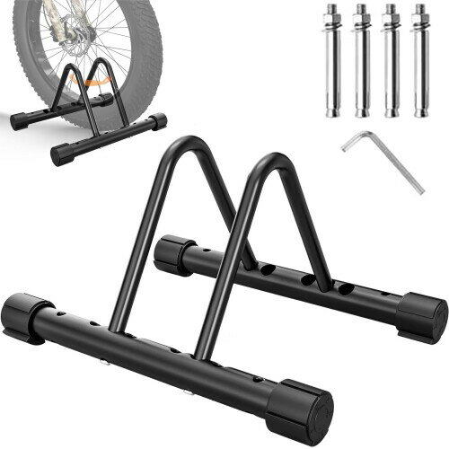 自転車 スタンド 転倒防止 横幅調節可能 台風対策 組み立て簡単 ゴムベース 床にダメージなし アンカボ..