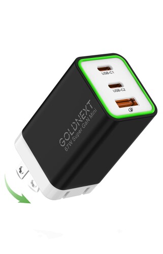 GOLDNEXT 67W 急速充電器 type-c タイプc USB PD充電器 超軽量?極小型 3ポート(USB-C*2とUSB-A*1) GaNIII技術 (窒化ガリウム)PSE認証 PD3.0/QC3.0/PPS/SCP規格/折り畳み式プラグ ACアダプター USB-Cケーブル GOLDNEXT 67W 急速充電器 type-c タイプc USB PD充電器 超軽量?極小型 3ポート(USB-C*2とUSB-A*1) GaNIII技術 (窒化ガリウム)PSE認証 PD3.0/QC3.0/PPS/SCP規格/折り畳み式プラグ ACアダプター USB-Cケーブル