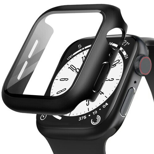POLINK for Apple Watch用 ケース Series 11/10/9/8/7/6/5/4/SE3/SE2/SE 42mm PC素材 強化ガラス アップルウォッチ 保護用カバー 超薄型 高耐久 耐衝撃 高透過率 指紋防止 for Apple Watch用 カバー 全面保護 ブラ