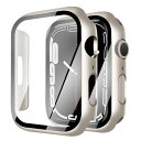 YUGYUG 対応 Apple Watch ケース Series 10 Apple Watch カバー PC素材 アップルウォッチ ケース ガラスフィルム 一体型 日本旭硝子材 二重構造 アップルウォッチ カバー 全面保護 強化ガラス キズ防(2)
