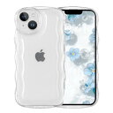 GUAGUA iPhone 13 ケースクリア ウェーブ いphone 13 ソフト 純透明 ケースTPU ウェーブ 人気 バンパー 耐衝撃 超軽量 薄型 ワイヤレス充電対応 ストラップホール付き 楕円形カメラ アイフォン13