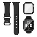 (Knossen) コンパチブル Apple Watchと互換性のあるバンド シリコン製 アップルウォッチ用バンド 保護カバー付き アップルウォッチ向けのスポーツベルト 互換用のApple Watch ベルトとケース 一(2)