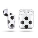 AirPods ケース カバー ハード 製 ハードケース クリア ワイヤレス充電 対応 耐衝撃 特製ポーチ 付 ポルカドット 水玉 収納ケース 防水 防塵 キズ防止 ガラス光沢 ファッション おしゃれ デ