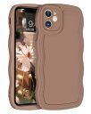 GUAGUA iPhone 11 ケース TPU ウェーブ デザイン 人気 ソフト バンパー 耐衝撃 超軽量 薄型 滑り止め ワイヤレス充電対応 ストラップホール付き アイフォン iPhone 11 6.1インチ用(カーキ色)