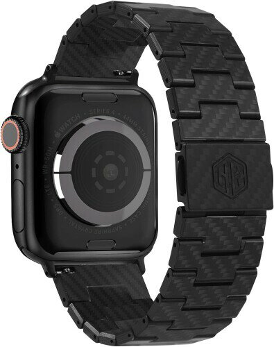 (Haflyer) Apple Watch バンド アップルウォッチバンド カーボン製 コンパチブル Apple Watch ベルト 49/45/44/42mm 交換ベルト iWatch ultra2/ultra/9/8/7/6/5/4/3/2/1/SEに対応 交換バンド-ブラック