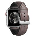 コンパチブルApple Watchバンド レザー 通気性 内側にシリカゲル 38mm 40mm 41mm エレガント互?アップルウォッチの 革バンド 男女共用 対応iWatch(ブラウン/シルバーバックル)