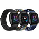 楽天まばし商店Bcuckood ナイロン交換用時計バンド Fitbit Versa 4/Sense 2/Versa 3/Sense レディース メンズ ソフト 通気性 ストラップ スポーツ ソロ ループ 交換用リストバンド