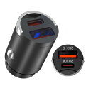 ERYUE シガーソケット USB C カーチャージャー 2ポート PD 30W&QC3.0 急速充電 小型サイズ ハンドルデザイン 引き抜き便利 急速充電/金属製/軽量 Type C カーチャージャー 12V/24V車対応 車載充電器