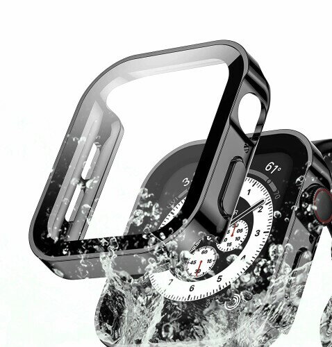 アップルウォッチ カバー 防水 ケース 保護 カバー apple watch 6 5 4 se 44mm 黒 ブラック メタル bk-mt-44
