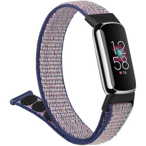 楽天まばし商店（Vanjua） 対応 Fitbit Luxe バンド 女性男性用 交換ベルト、交換ベルト スポーツナイロンバンド 調節可能なストラップ Fitbit Luxe スマートウォッチ用 - ミッドナイトブルー