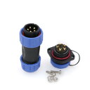 ZBLZGP SP21 5pin の円形のプラスチック航空のコネクター 30A 11AWG ワイヤー ケーブルのパネルの台紙のプラグ ソケットの男性の女性力屋外の照明のための耐久のプラスチック青い貝の速い関