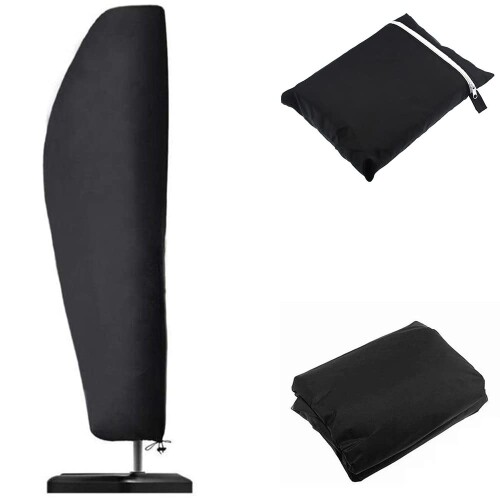 Hainnum パラソルカバー ファニチャーカバー ビーチパラソル 戸外UVカット傘 防水 防熱 防塵 防風 多機能 210Dオックスフォード アウトドア パラソル用 耐久性 便利 軽量 ファスナー付き (M